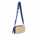 Jeena Two Tone Straw Crossbody Bag