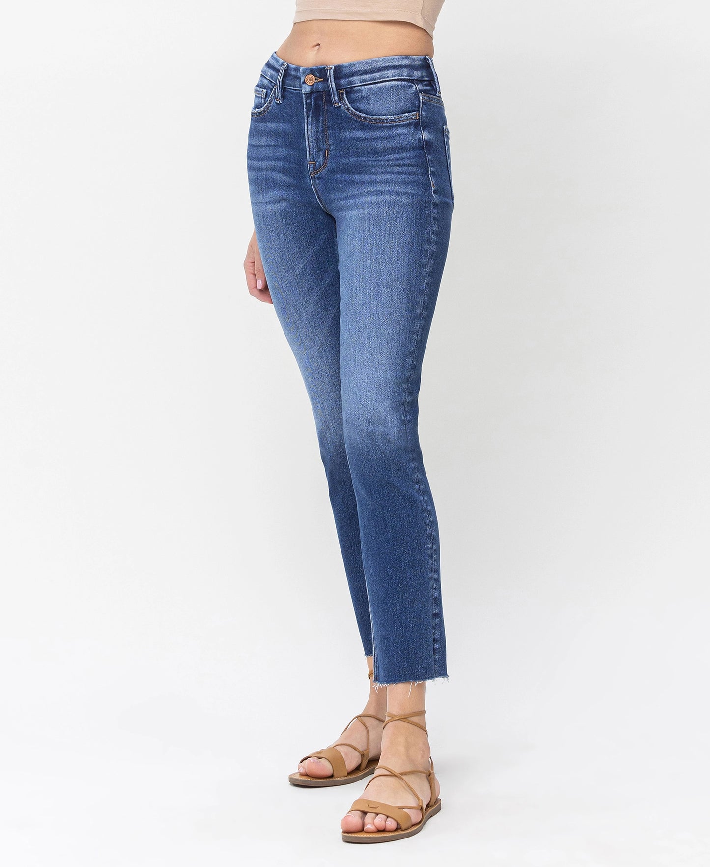 Jeanne High Rise Medium Wash Straight Jeans - Vervet