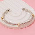 Two Tone Rope Cuff Bracelet