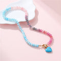 Natural Stone & Glass Bead Necklace
