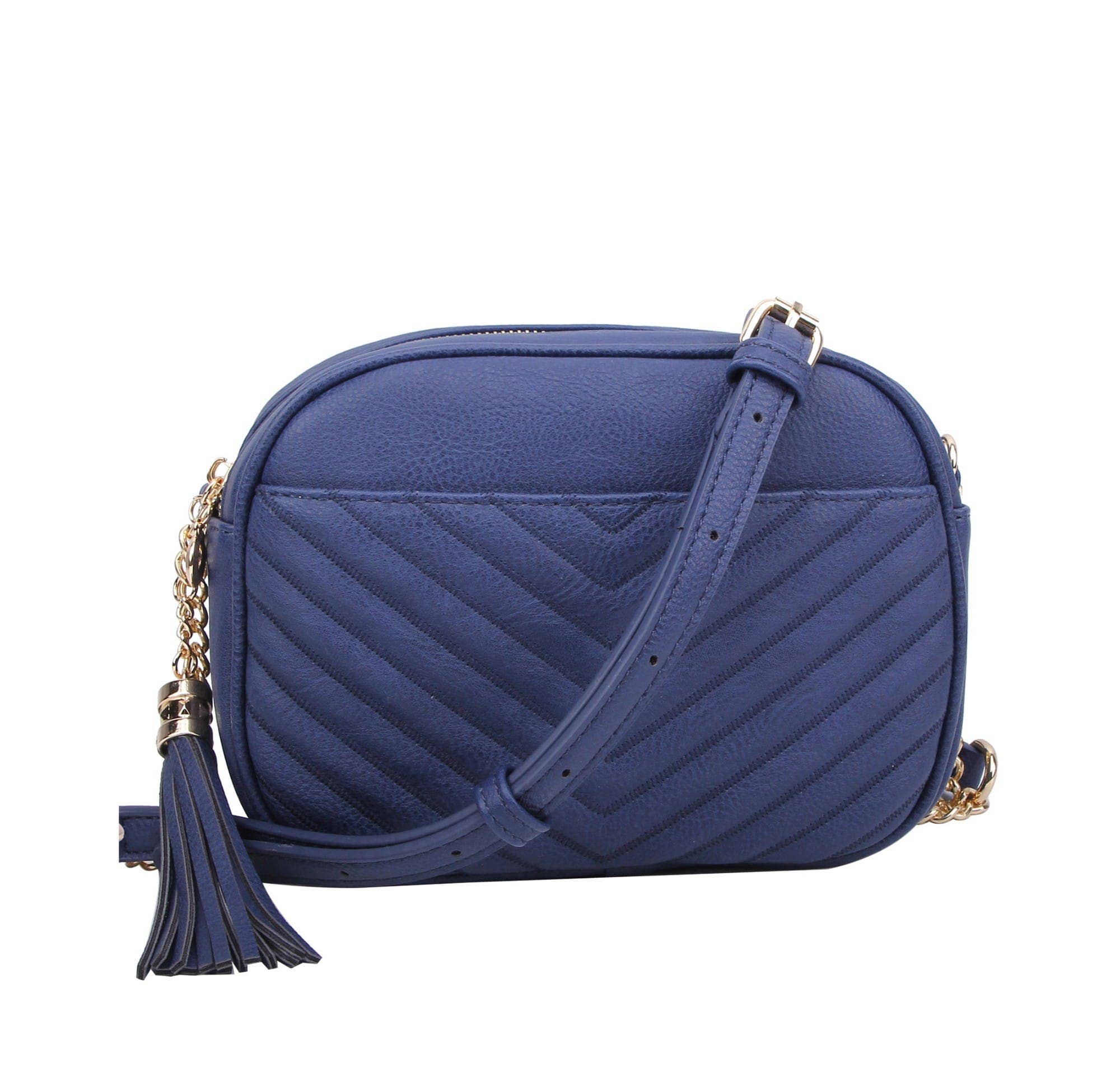 Lindsay Double Zip Chevron Crossbody Bag