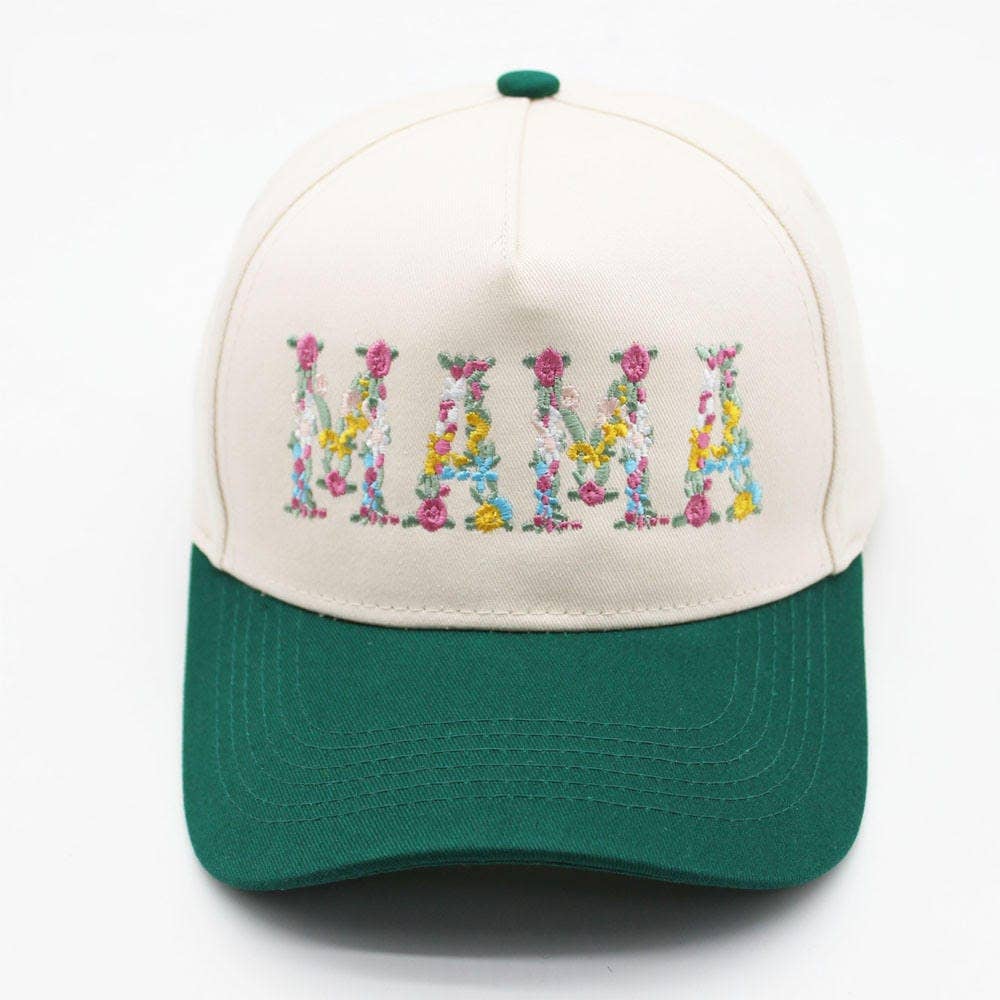 Floral Mama Embroidered Trucker Hat