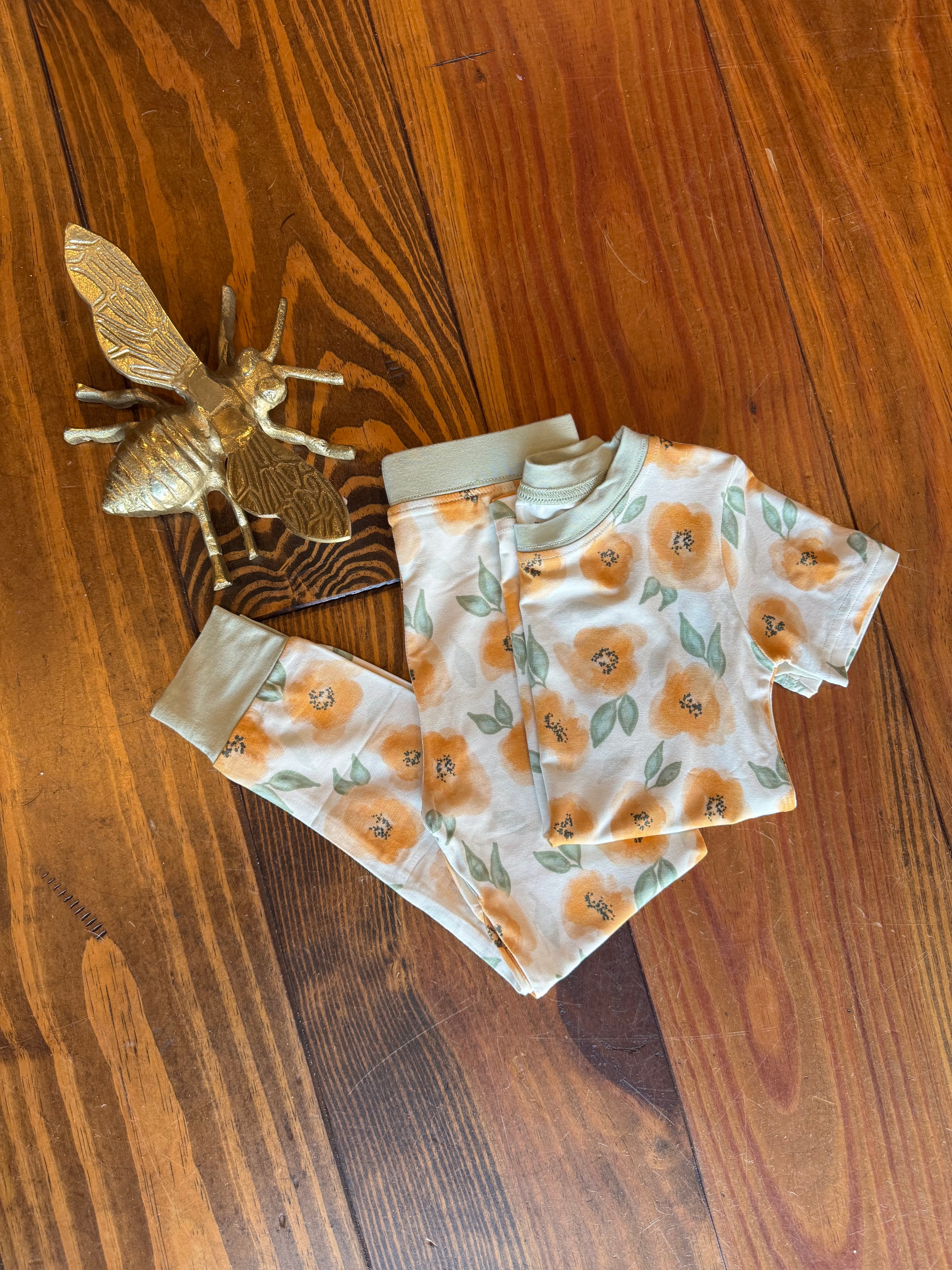 Peachy Blooms Bamboo Pajamas Set