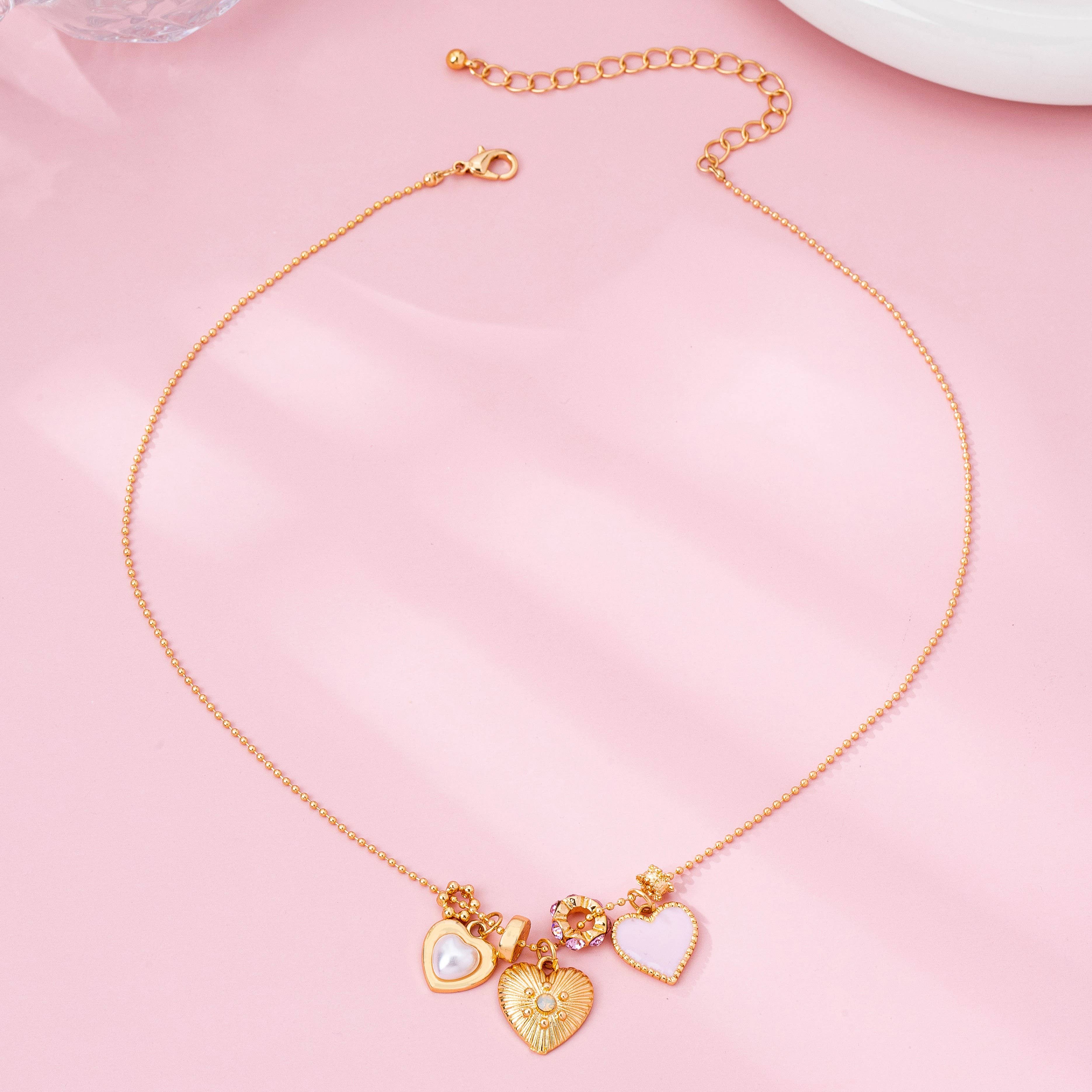 Multi-Heart Charm Necklace