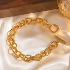 Gold Chain Bracelet with Toggle