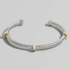 Two Tone Rope Cuff Bracelet