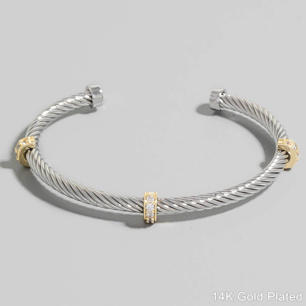Two Tone Rope Cuff Bracelet