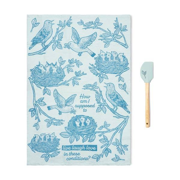 Two Left Feet The Reluctant Chef Tea Towel & Spatula Set