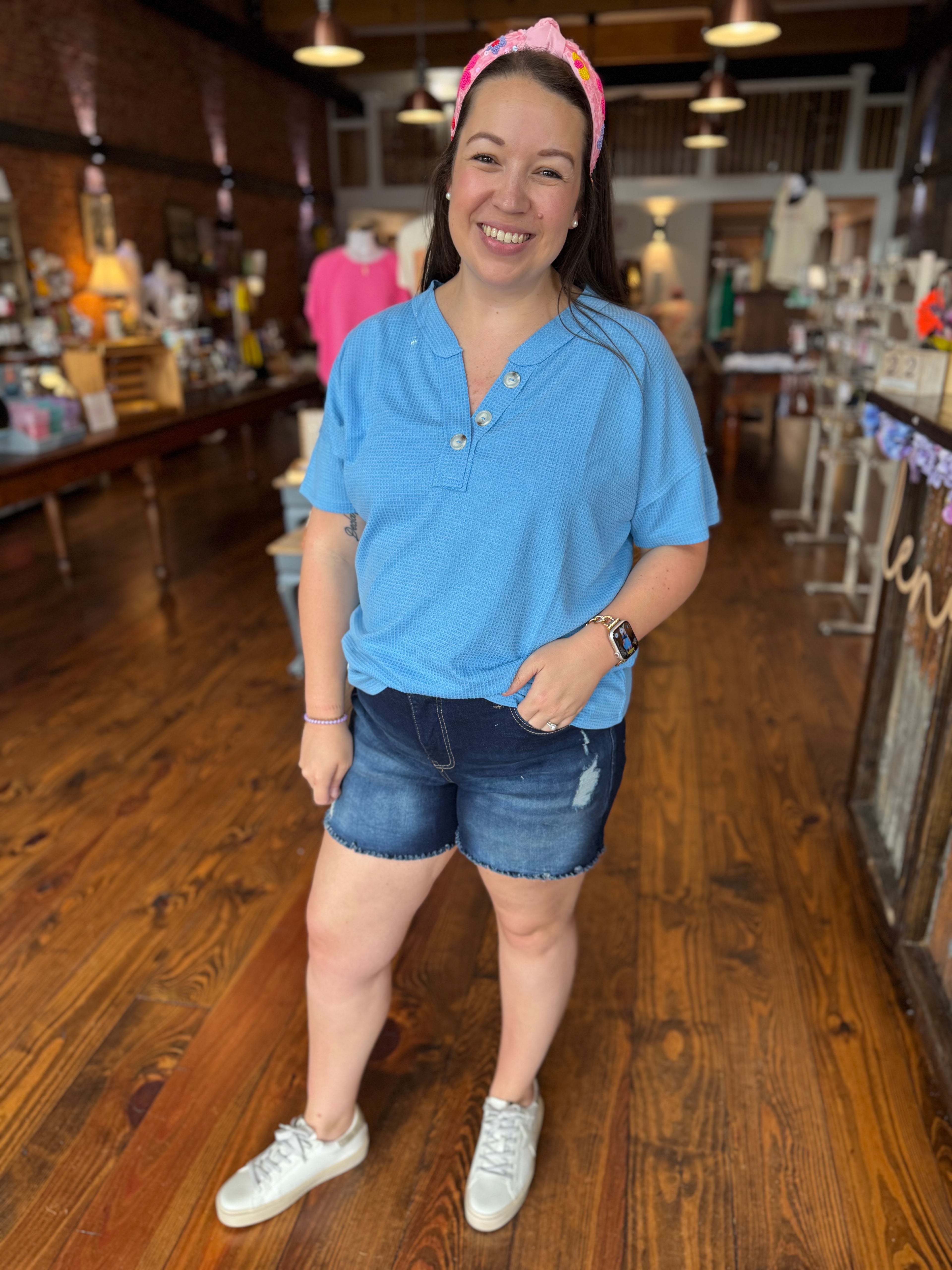 Missy Curvy High Rise Fray Hem Shorts