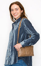 Women's Two-Compartment Crossbody Bag with Braid Detail