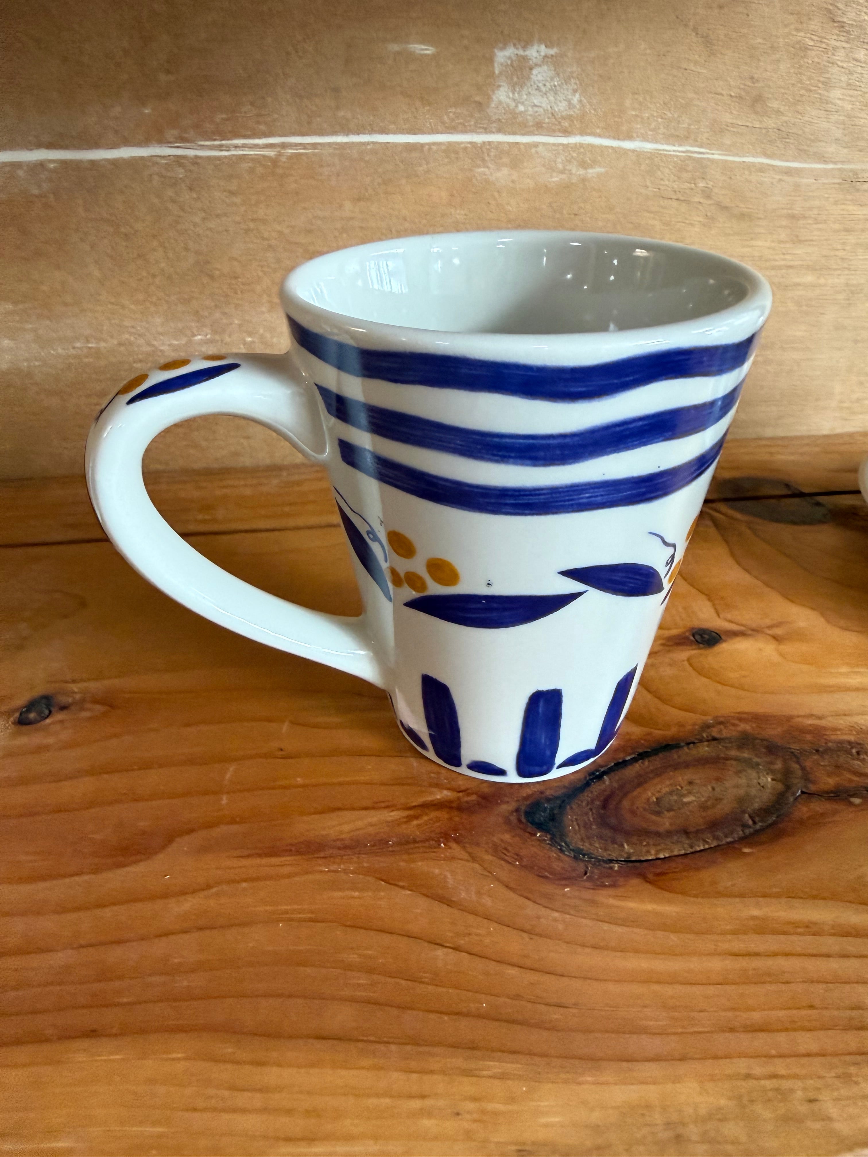 Blue & White Hand-Painted Style Mug