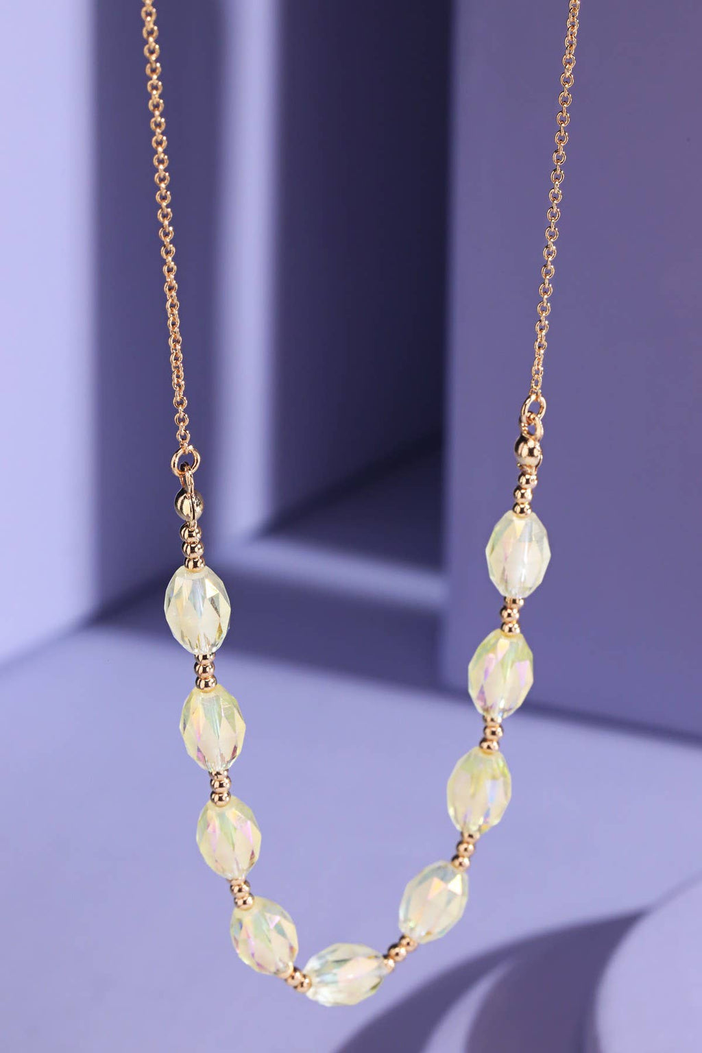Chain Link Necklace with Beaded Accents