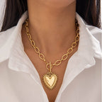 Chunky Heart Chain Necklace