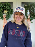 A Vintage Flair Jackson Dot Sweatshirt in Navy