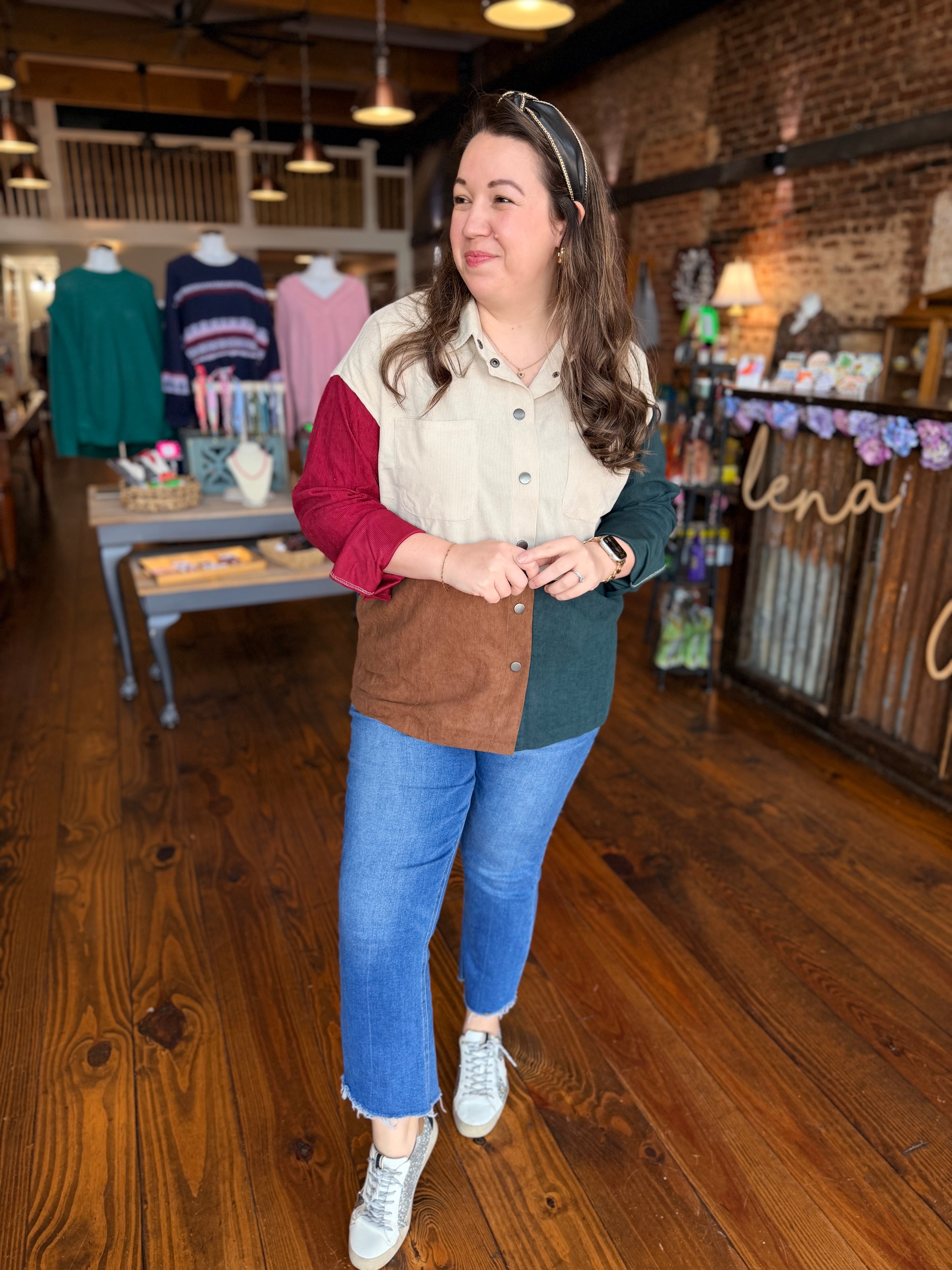 The Colorblock Cord Shacket