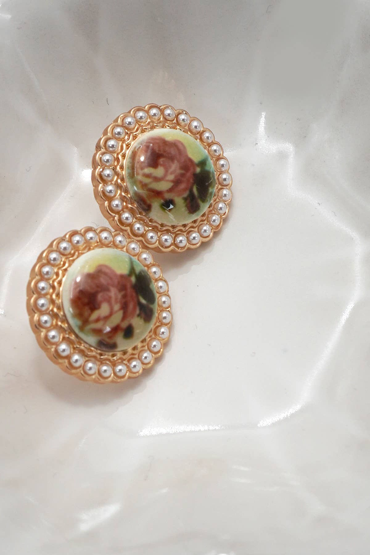 Vintage Flower Stud Earrings