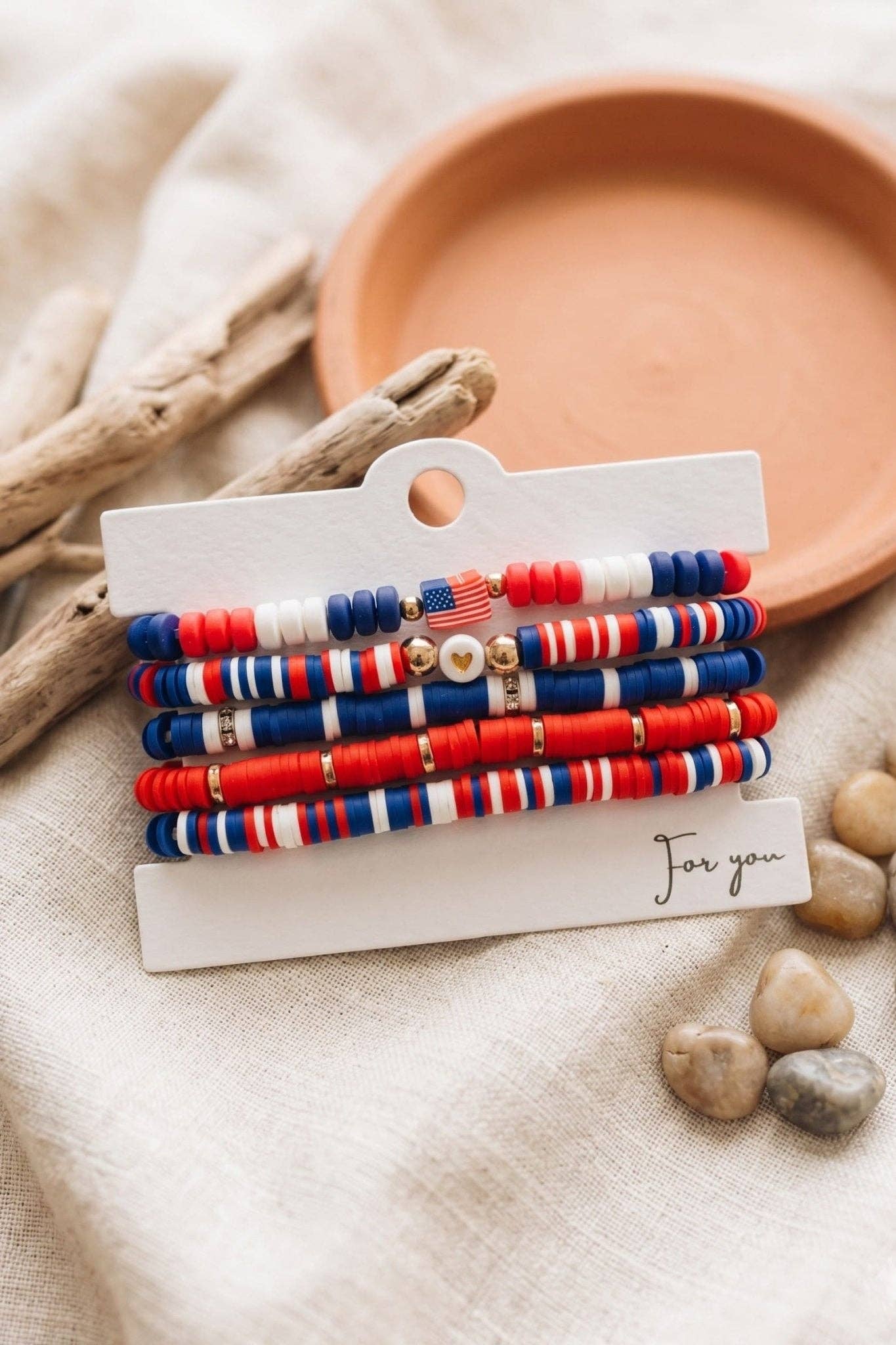 Americana Stretch Layered Bracelet Set