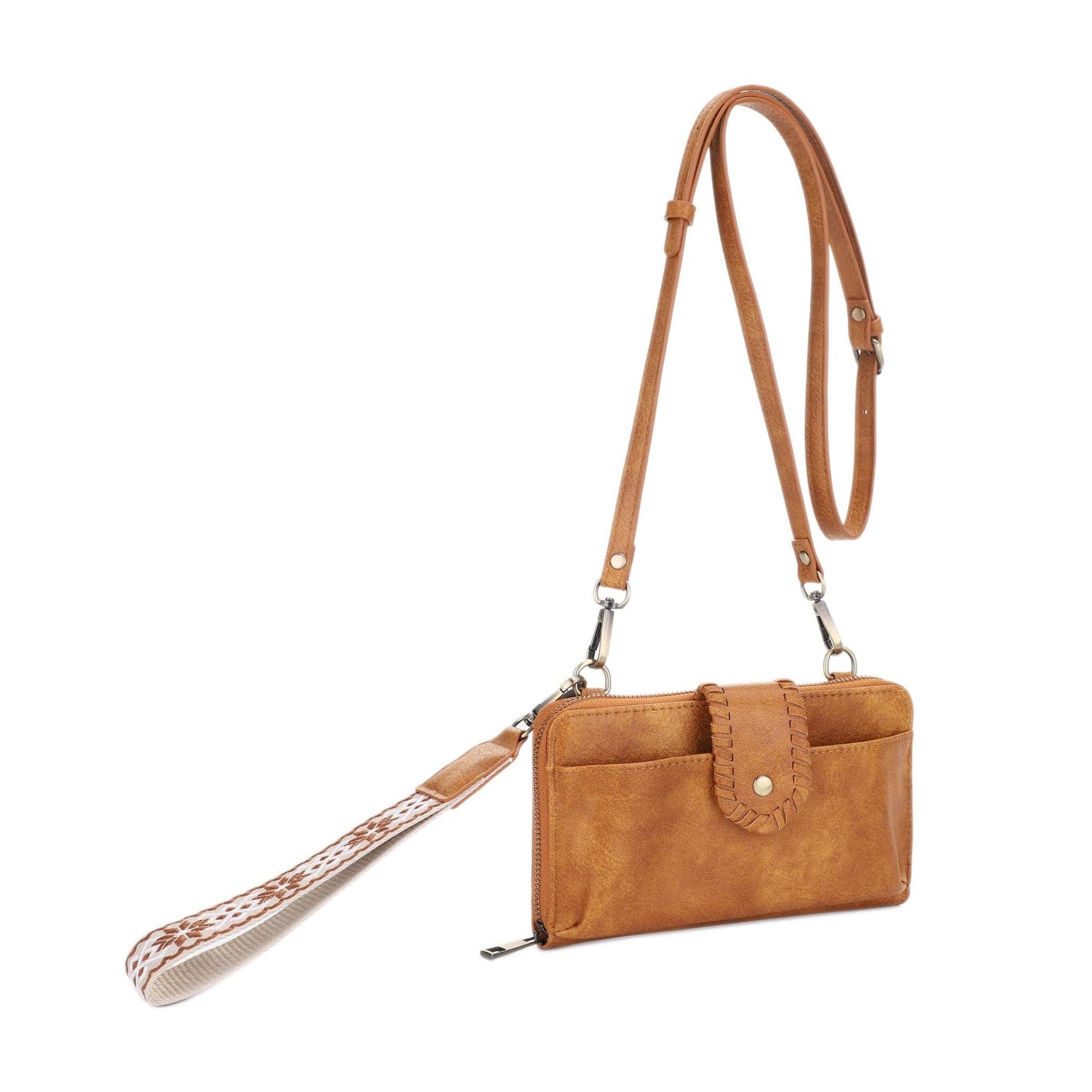 Jolie Crossbody Wallet With Boho Wrist Strap