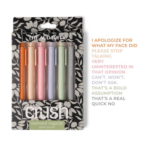 Crush Warmest Regards Quote Pen Set
