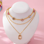 Stone Layered Chain Necklace