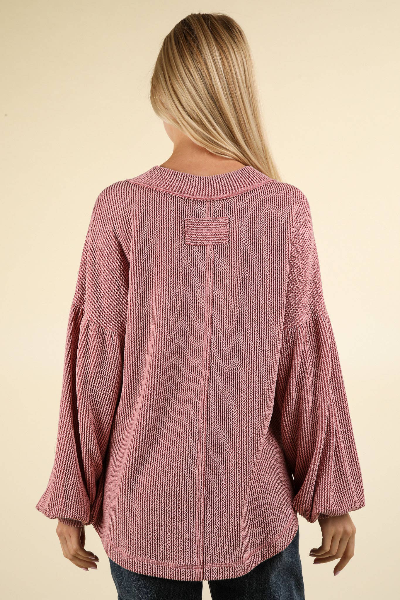 Otto Ribbed V-Neck Knit Top