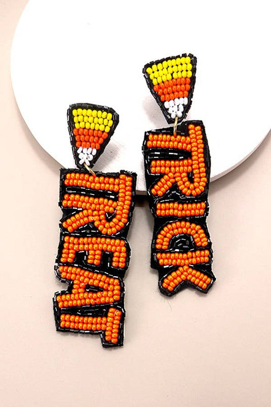 Halloween Trick or Treat Beaded Earrings