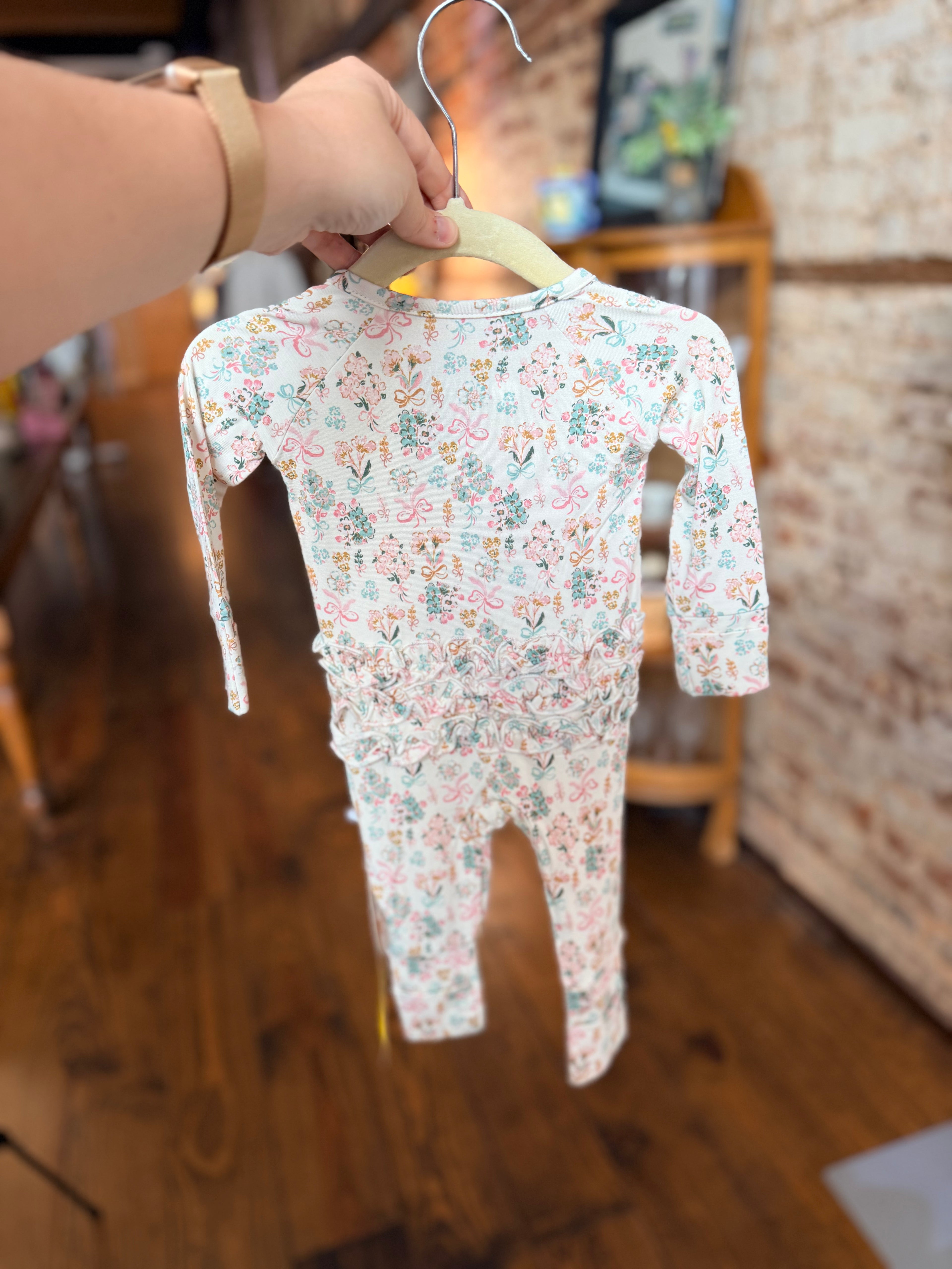 Heirloom Floral Bamboo Zippie Pajamas