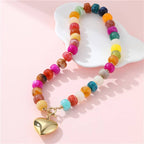 Chunky Beaded Heart Necklace