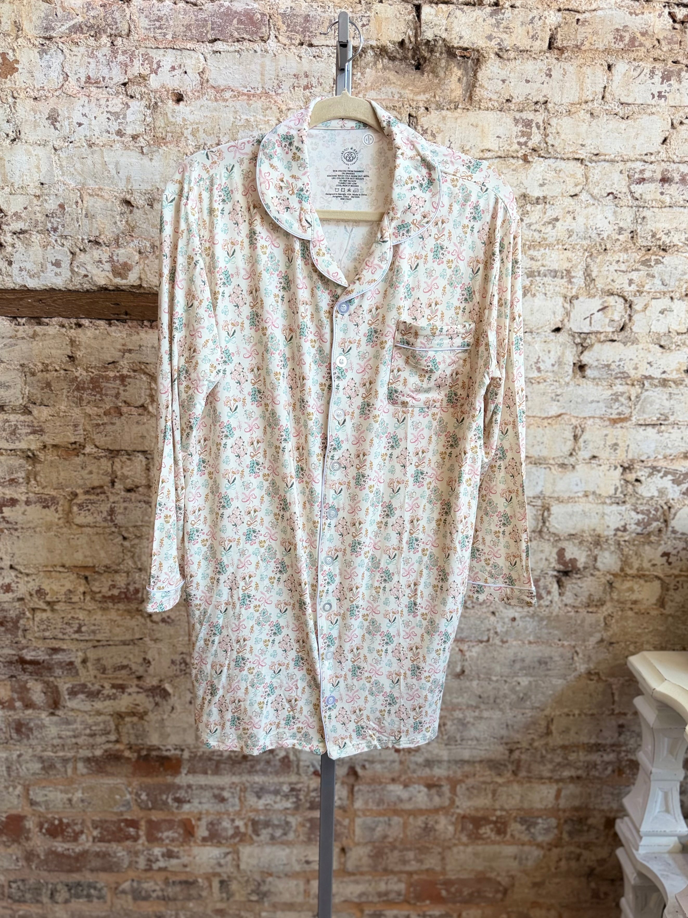 Heirloom Floral Bamboo Nightgown - Adult