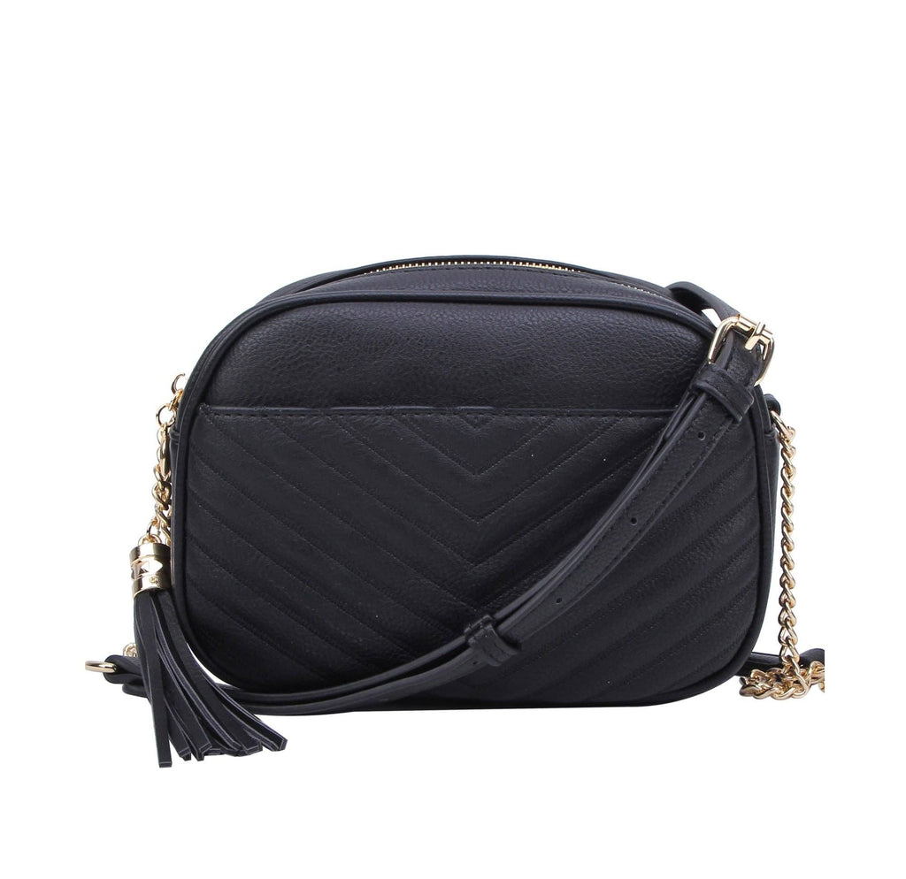 Lindsay Double Zip Chevron Crossbody Bag