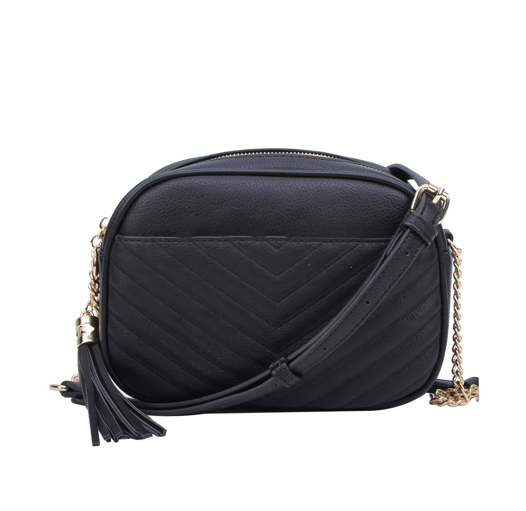 Lindsay Double Zip Chevron Crossbody Bag