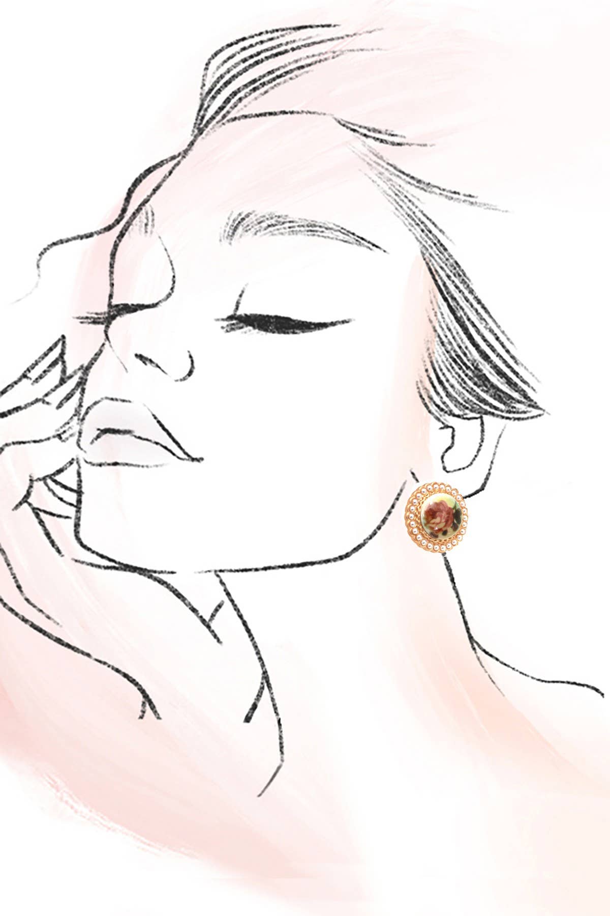 Vintage Flower Stud Earrings