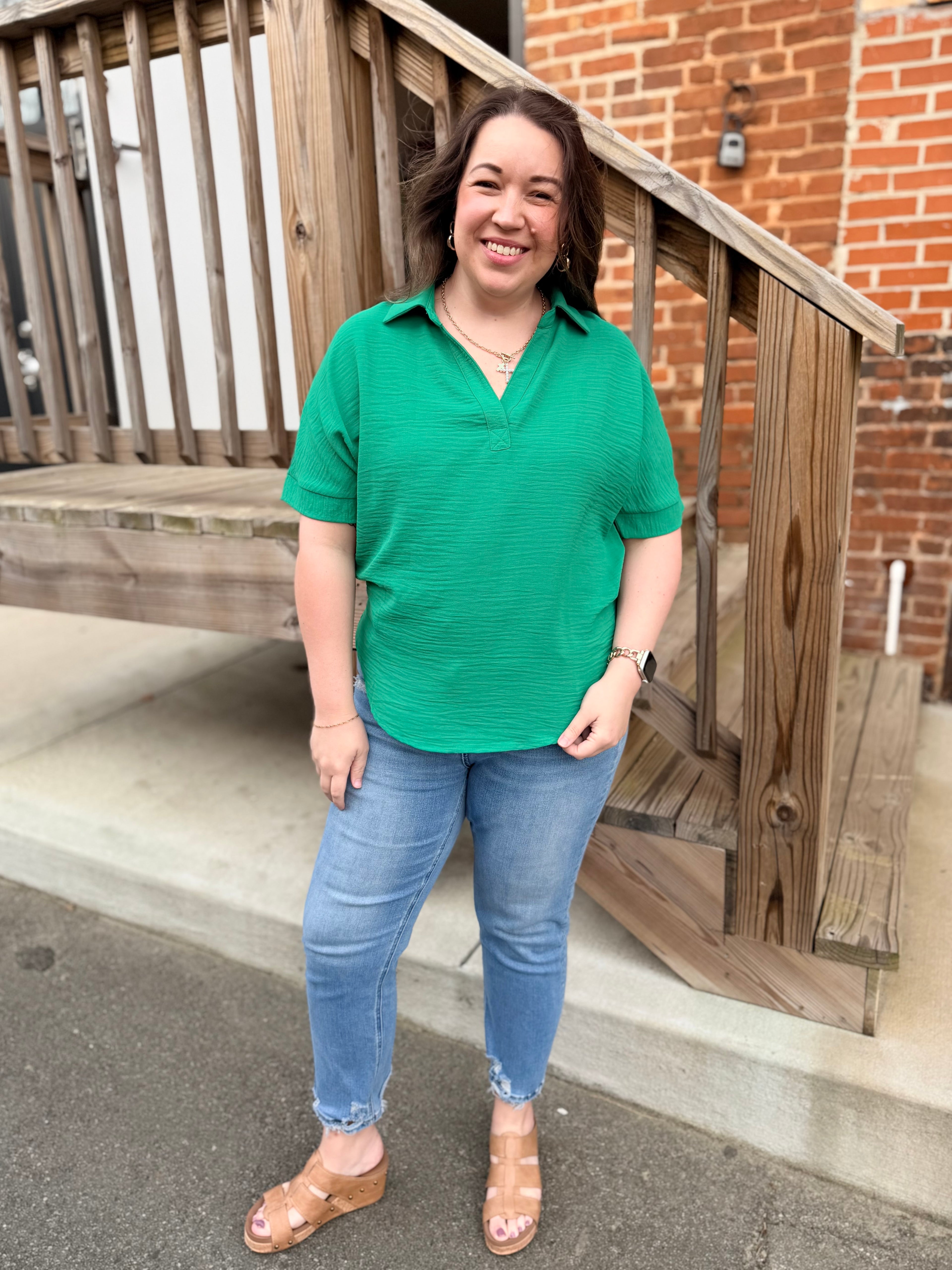 The Effortlessly Polished Blouse - Green