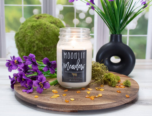 13 oz Mason Jar Candle: Moonlit Meadow