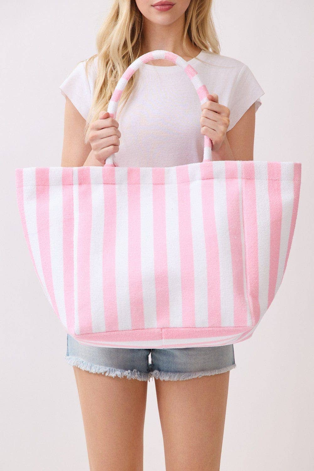 Striped Terry Beach Tote Bag