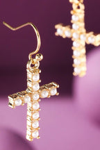 Pearl Cross Earring