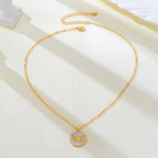 Paperclip Chain Butterfly Enamel Pendant Necklace