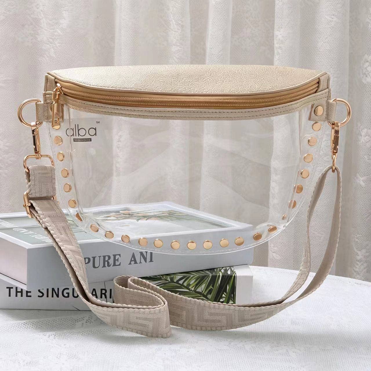 Lorna Clear Studded Crossbody Bag