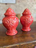 Vintage Red Ceramic Salt & Pepper Shaker Set