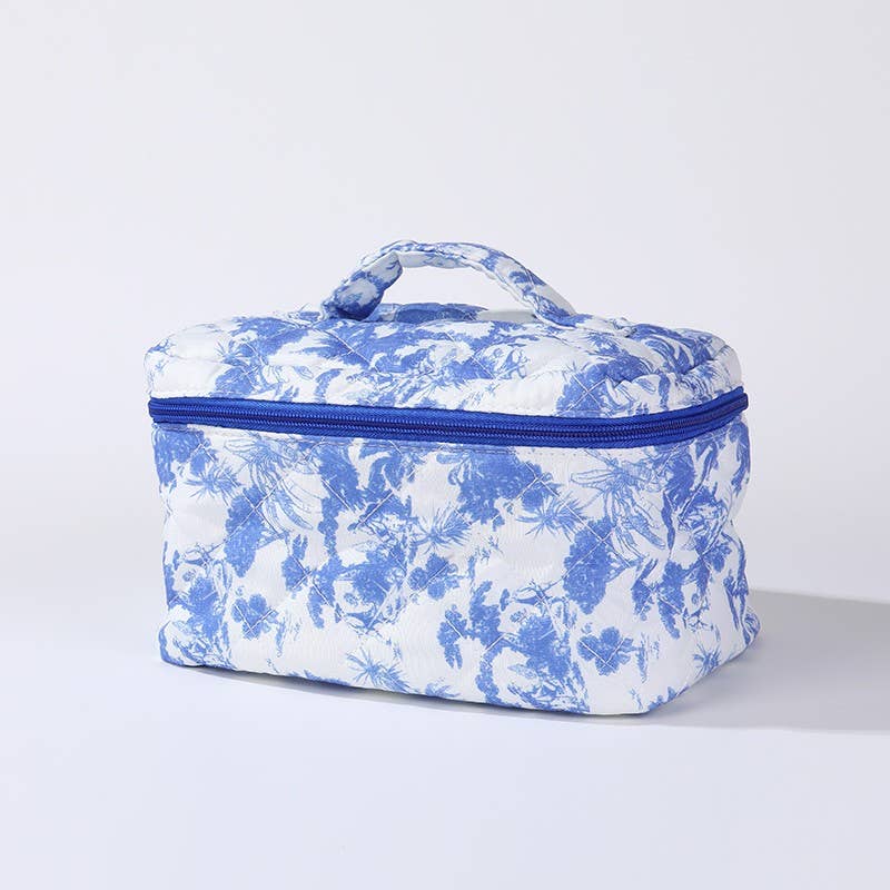 Quilted Cosmetic Bag with Handle
