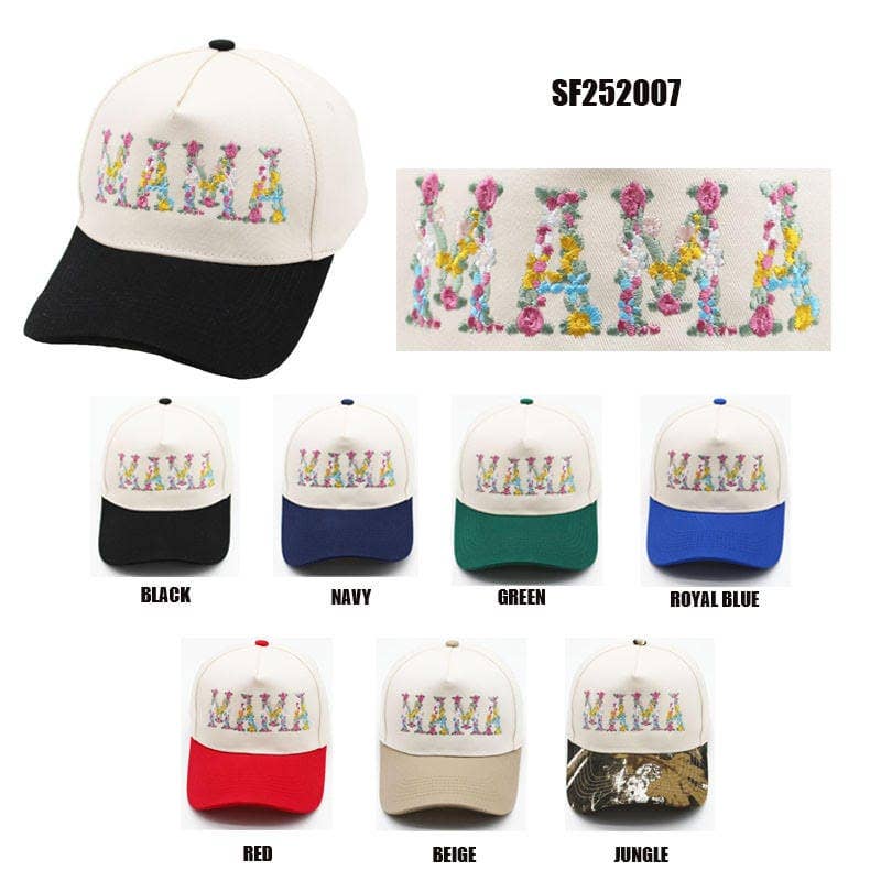 Floral Mama Embroidered Trucker Hat