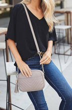 Lindsay Double Zip Chevron Crossbody Bag