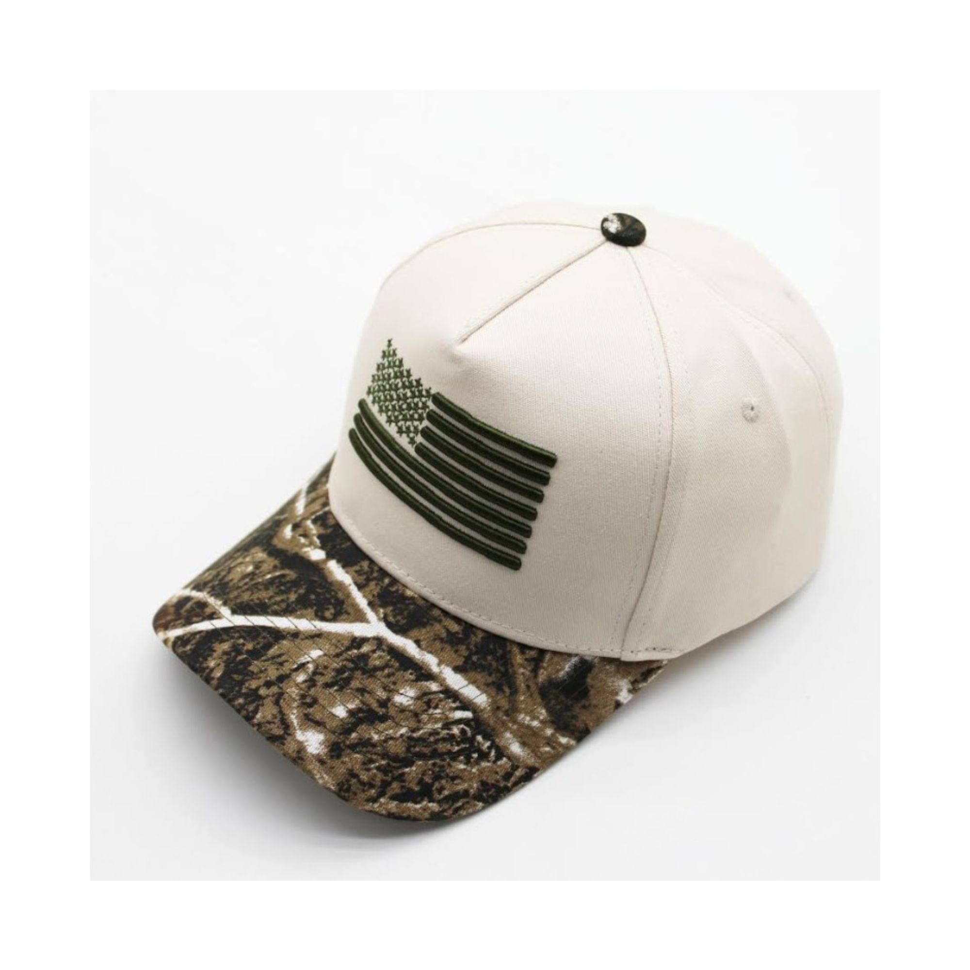 Flag and Camo Embroidered Trucker Hat