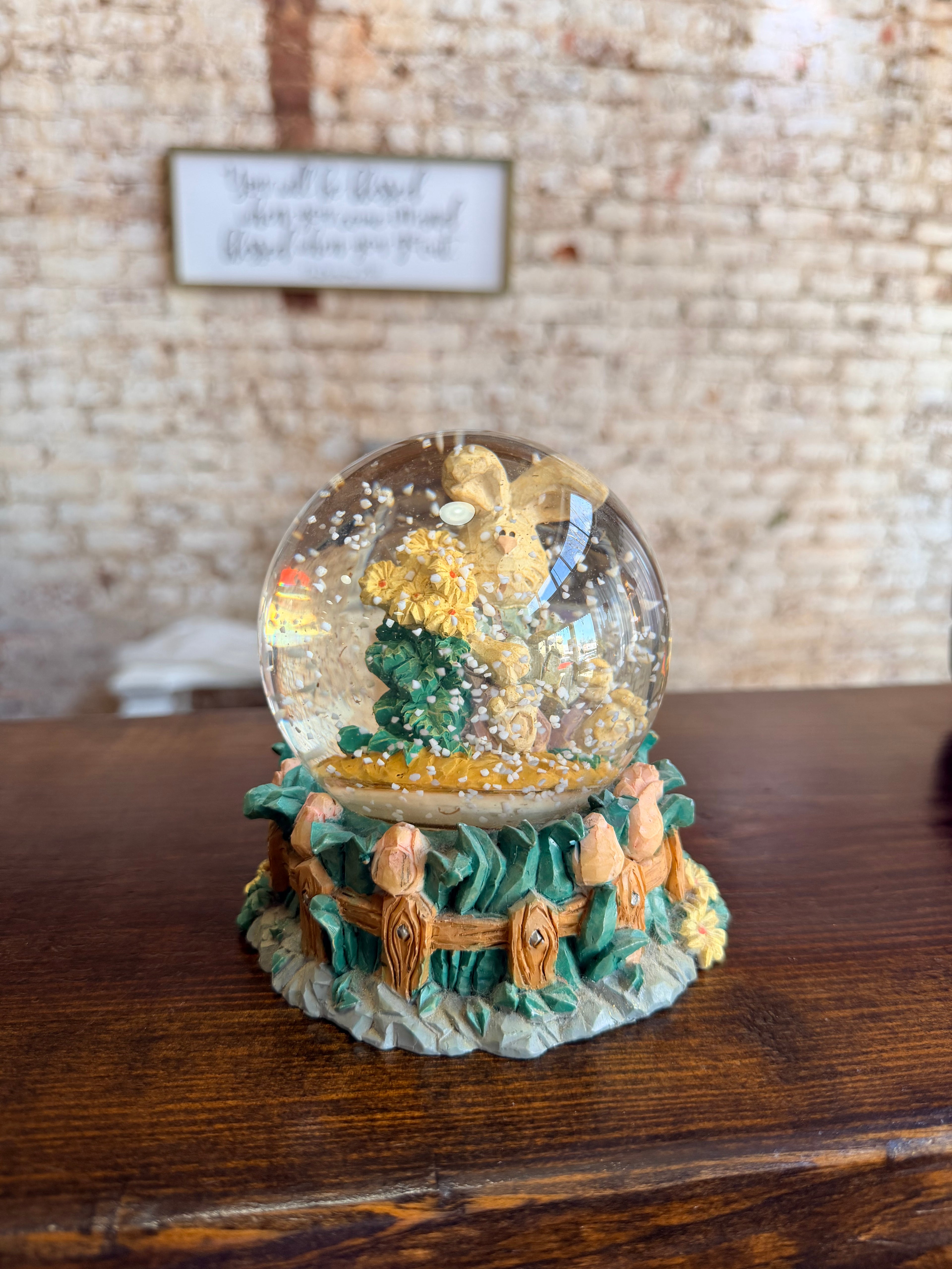 Spring Bunny Snow Globe