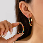 Multi Color Gemstone Hoop Earrings