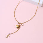 Gold & Cross Y Necklace