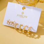 Pearl Stud & Hoop Trio Earrings