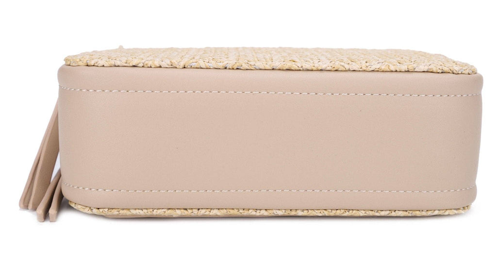 Jeena Two Tone Straw Crossbody Bag