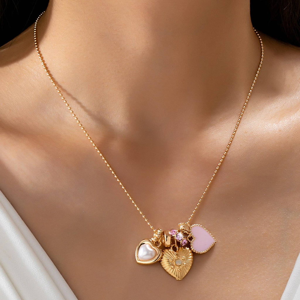 Multi-Heart Charm Necklace