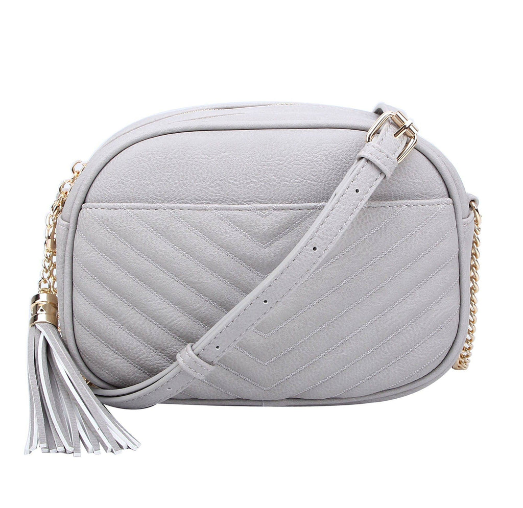 Lindsay Double Zip Chevron Crossbody Bag